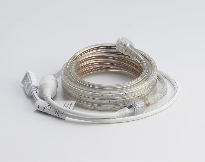 CBconcept UL Listed, 20 Feet, Super Bright 5400 Lumen, 4000K Soft White, Dimmable, 110-120V AC Flexible Flat LED Strip Rope Light, Commercial Grade, Indoor Outdoor use, Ready to Plug n Shine