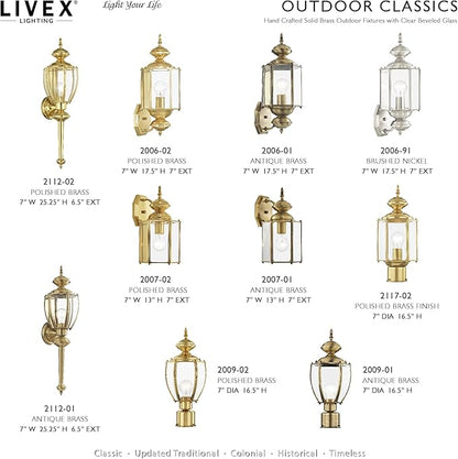 Livex Lighting 2006-02 Basics 1 Light PB Outdoor Wall Lantern, Polished Brass