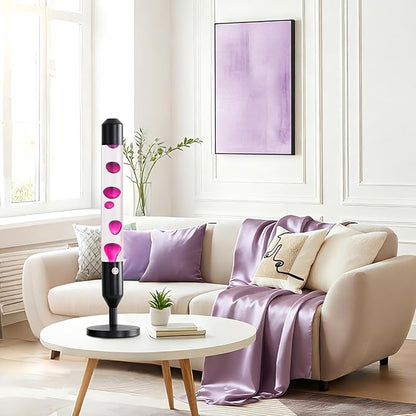 24.4-Inch Relaxing Liquid Motion Lamps,Magma Lamps, Home Decor Living Room Office Bedroom Lamp (Purple Wax White Water/Black)