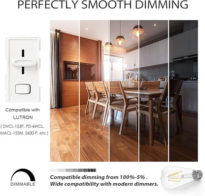 LVWIT ST21 LED Filament Bulb 5W(60 Watt Equivalent) Dimmable 3000K Soft White Vintage Edison Light Bulb E26 Medium Base (6-Pack) (5W-Soft White)