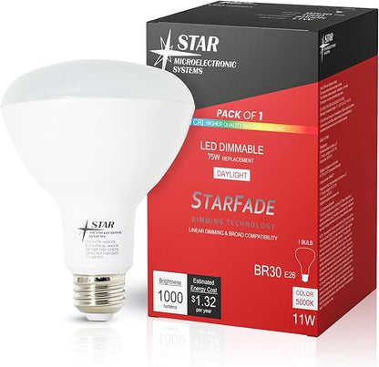 LED Light Bulb Dimmable Broad Compatibility 90 CRI 1000 Lumens 5000K 22,000Hrs BR30 (1 Pack)