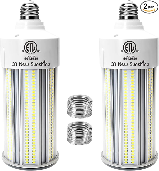 2 Pack 1000W Equivalent LED Corn Light Bulb 15000 Lumen 5000K 100W Large Area Daylight White E26/E39 Medium Base for Outdoor Indoor Garage Warehouse Factory Workshop Street Barn Backyard