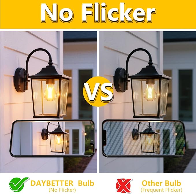 DAYBETTER 24 Pack A19 Vintage LED Edison Bulbs, 60W Equivalent Dimmable LED Bulbs, High Brightness 2700K Warm White, 800 Lumens, 8W E26 Standard Base, CRI80+, Clear Glass Filament Bulb for Living Room
