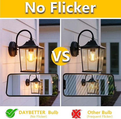 DAYBETTER 24 Pack A19 Vintage LED Edison Bulbs, 60W Equivalent Dimmable LED Bulbs, High Brightness 2700K Warm White, 800 Lumens, 8W E26 Standard Base, CRI80+, Clear Glass Filament Bulb for Living Room