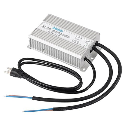 LED Driver 12V500W Waterproof Power Supply 110V/130V AC to 12V DC 41.6A Low Voltage Switching Power Supply IP67 Underwater Lighting LED Light Module Waterproof Transformer