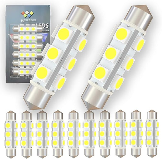 44mm DC 24V 578 569 Festoon LED Bulb Extremely Super Bright 6000K White,561 562 566 Led Light Bulb for Truck Marine Boat Interior Reading Lights (Pack 12)