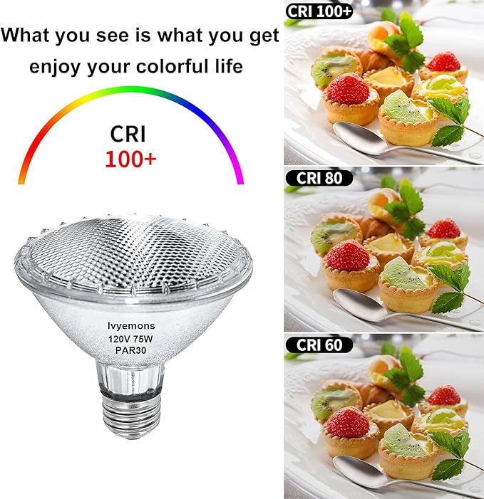 PAR30 Short Neck Halogen 75W - 6 Pack PAR30 Flood Light Bulbs E26 Base, PAR30 Dimmable 2800K Warm White, Long Lasting Halogen Bulb for Accent Lighting, Tracking, Recessed Light