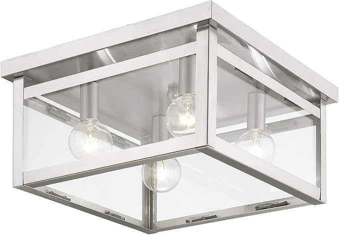 Livex Lighting 4032-91 Milford 4-Light Ceiling Mount, Brushed Nickel, 6.00x11.00x11.00