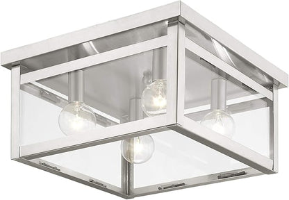 Livex Lighting 4032-91 Milford 4-Light Ceiling Mount, Brushed Nickel, 6.00x11.00x11.00
