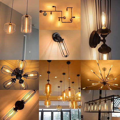 7.3 Inch T10 LED Bulb 6W (Equal 60W), Jacqueny 2PCS Dimmable Clear T10 LED E26 High Output 2700K Warm White, No-Flicker Edison T30/T10 Tubular Light Bulb 600LM, Long Lifetime For Wall Sconces, Pendant