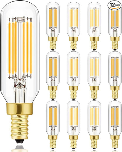 Leools E12 LED Bulb Dimmable 6W Equal 60 watt Light Bulb Soft White 3000K T6 T25 E12 Candelabra Bulb 60w for Chandeliers,Ceiling Fan e12 Light Bulb,Pack of 12.