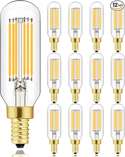 Leools E12 LED Bulb Dimmable 6W Equal 60 watt Light Bulb Soft White 3000K T6 T25 E12 Candelabra Bulb 60w for Chandeliers,Ceiling Fan e12 Light Bulb,Pack of 12.