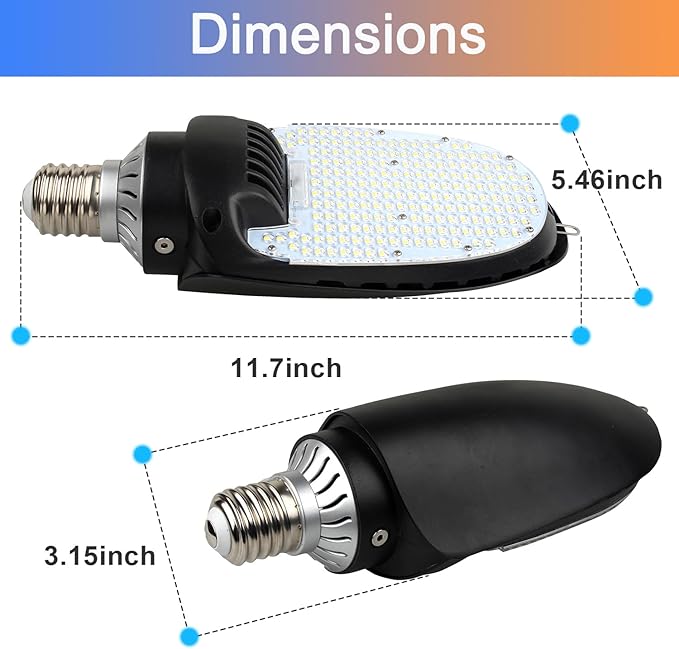 LED Shoebox Corn Light Bulb, 75W/95W/115W Power Selectable LED Retrofit Kits - 5000K E39 Rotatable Mogul, 16100LM 180° Commercial Paddle Bulb for Parking Lot, Wall Pack, Flood Light Retrofit (4)