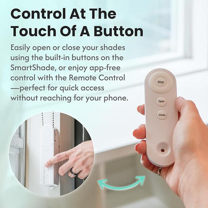 Aura Roller Smart Shade Driver, Remote Control & WiFi Dongle | Automate Existing Blinds | Beaded Window Shade Compatible Up to 4x5ft | Rechargeable Battery | Set Schedules | Hands Free Voice Control