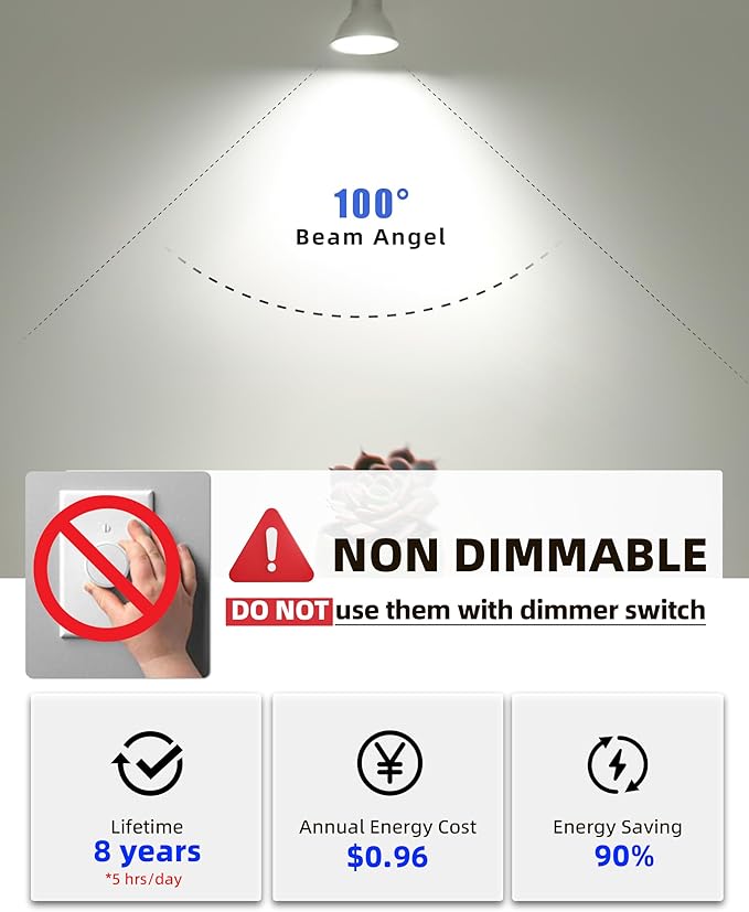 Lumiverse 120 Pack GU10 LED Bulb, Non-dimmable 4W (35W Equivalent) 100 Degree Flood Beam 5000K Daylight White, Halogen Replacement for Kitchen, Living Room, Bedroom