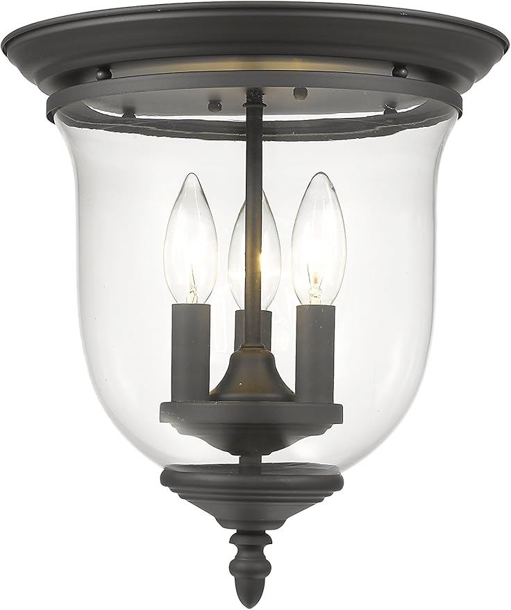 Livex Lighting 5021-04 Legacy 3-Light Ceiling Mount, Black