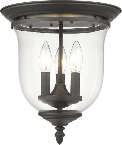 Livex Lighting 5021-04 Legacy 3-Light Ceiling Mount, Black
