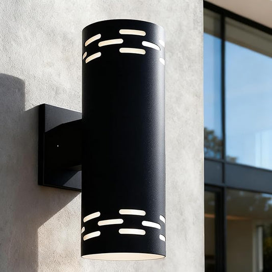 Modern Outdoor Wall Lights,Stainless Steel, 23W 3000K Integrated LED Cylinder Up Down Wall Sconce Porch Lighting IP65 Waterproof Patio Wall Light Fixture for House Porch Entryway