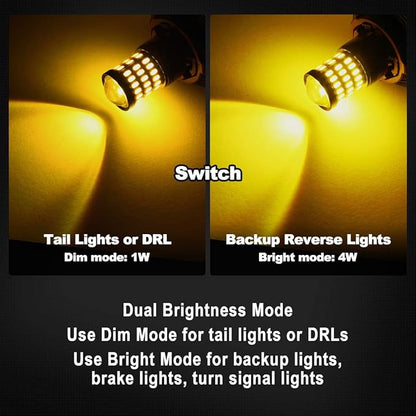 Yorkim 3157 LED Bulb Amber, Turn Signal Bulb Yellow, Bright 3156 3457A 4057 4157 LED Light for Front Rear Turn Signal Light Blinker DRL Marker Parking Lights, Pack of 2