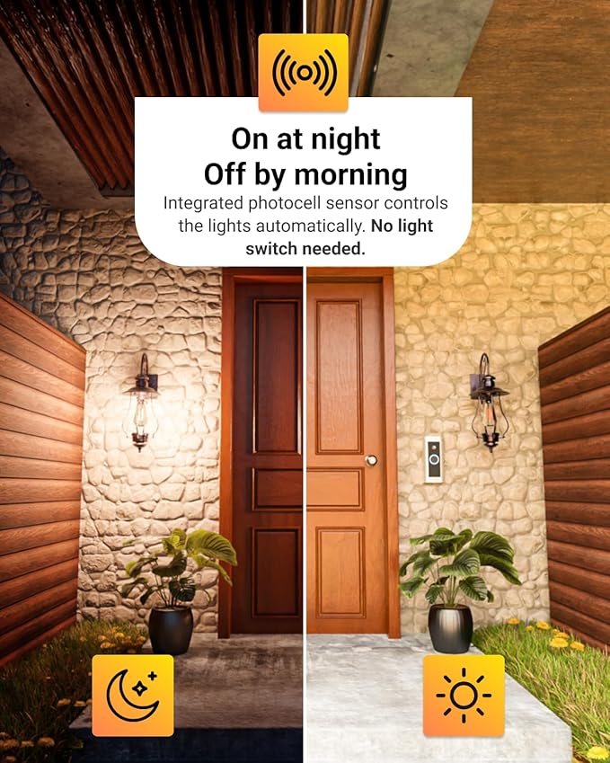 Sunco 30 Pack Dusk to Dawn LED Outdoor Lights Bulb, ST64 Edison Style Automatic Light Sensing Bulbs, 800 LM, 7W (60W Equivalent), 4000K Cool White, E26 Base UL.