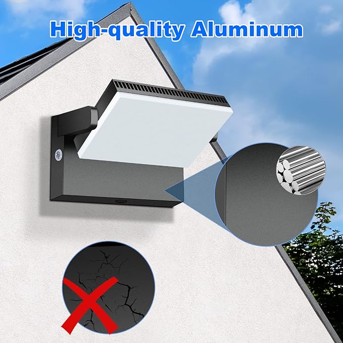 Juyace 120W LED Wall Pack Light Dusk to Dawn Outdoor Lighting Exterior Fixtures 360 °Rotation 5000K for Garage Yard Barn Area Backyard Building