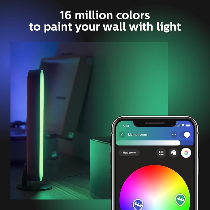 Philips Hue Smart Play Light Bar Base Kit, Black - White & Color Ambiance LED Color-Changing Light - 1 Pack - Requires Bridge - Control with App - Works with Alexa, Google Assistant and Apple HomeKit