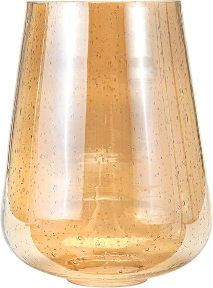 Wine Glass Lamp Shade for Light Fixture, 6.3" Height, 1-5/8 Inch Fitter, 3 Pack Clear Amber Seeded Bubble Effect Glass Shade Replacement Globe