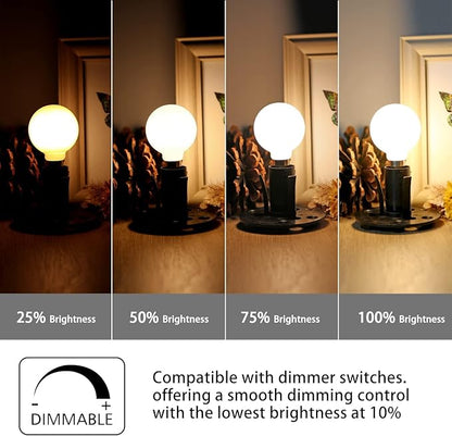Frosted G16.5 led Bulb E12 Candelabra Bulb 60 Watt led Edison Bulb 2700K Warm White 600lm ac120v 6W dimmable g50 Globe Bulb for Chandelier,Vanity and Ceiling Fan Light, 6Pack