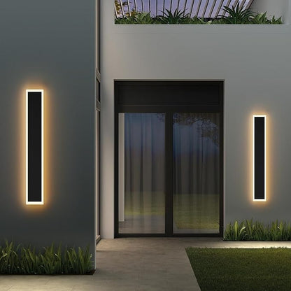 40inch Long Outdoor Wall Lights Black LED Exterior Wall Light Fixtures IP65 Waterproof 3000K Warm Light for Patio House Porch(5.9in Wide)