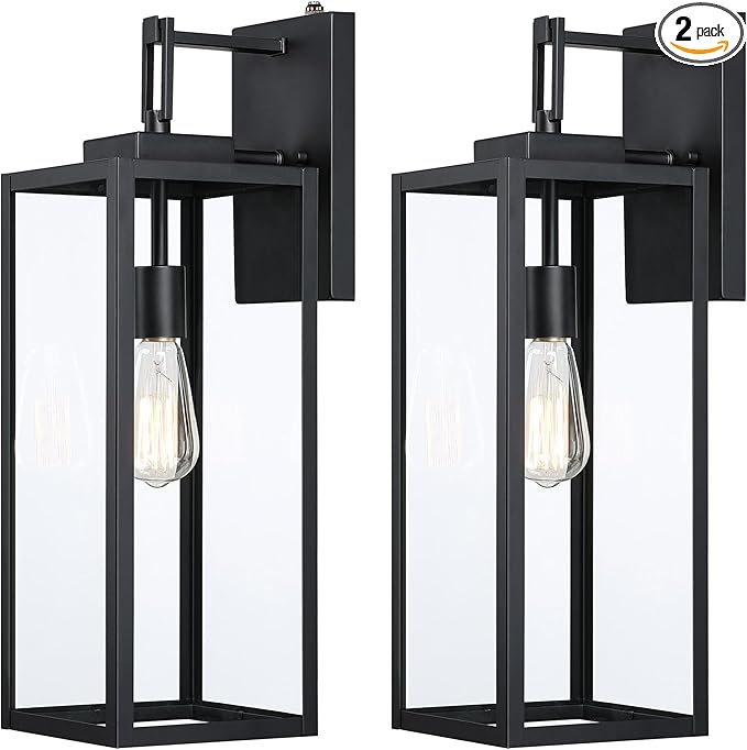 2 Pack 22 Inch Dusk to Dawn Wall Light,22” Dusk to Dawn Outdoor Light Fixture Large Size Outdoor Wall Lantern Sconce Outdoor Porch Light with Photocell Sensor