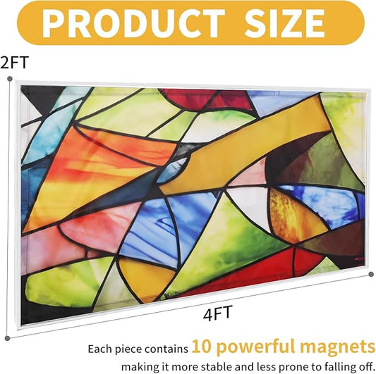2pcs Fluorescent Light Covers - Light Covers for Ceiling Lights Classroom, Magnetic Light Filters for Office, Hospitals, Home 4 x 2 Feet (color art)