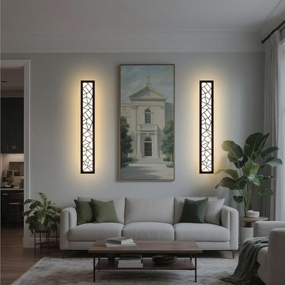 2 Pack Outdoor Wall Light for Porch,32 inch Modern Led Long Wall Lights Fixture,Dimmable Exterior Linear Lighting for House,Outside LED Long Lights for Patio,Garage