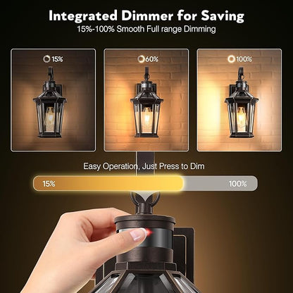 VIANIS Outdoor Porch Lights Wall Mount, 2-Pack Motion Sensor Porch Light with E26 Socket, 100% Aluminum Outdoor Lighting for House Exterior Lighting, Weatherproof Outside Wall Lights for House,Balcony