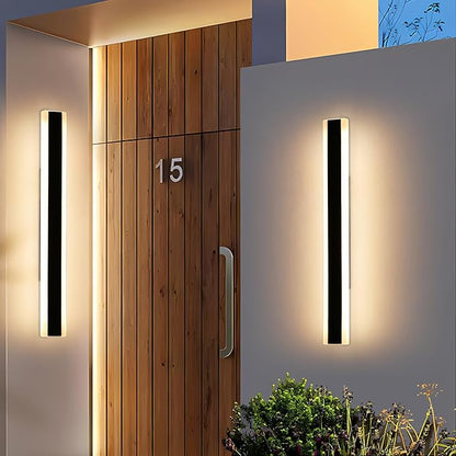 Mikeru 2pack 31.4inch Outdoor Wall Light Fixtures, 3000K Modern Outdoor Lights Exterior for House Ip65 Waterproof Rust Long led Wall Light, Hardwire Wall Mount Exterior Lighting