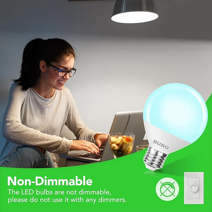BUBO Vanity Light Bulbs 60 Watt Equivalent, Bathroom Light Bulbs Daylight White 5000K, G25 Globe Round Bulb 800 Lumens, E26 Medium Base, 7W, Non-Dimmable, 10 Pack