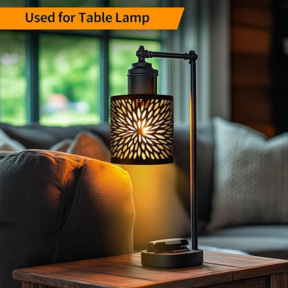 Metal Pendant Lamp Shades Set of 2, Cylinder Lamp Shade Light Fixture Replacement Metal Globe with 1-5/8-Inch Fitter Opening, Diameter 4.75” Height 5.0"