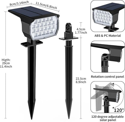 Solar Spot Lights Outdoor Color Changing, [7 Mode/12 Pack] Christmas Landscape Spotlights, Solar Light Outdoor Waterproof, Led Powered Flood Light for Outside Pathway Yard Garden Tree Halloween