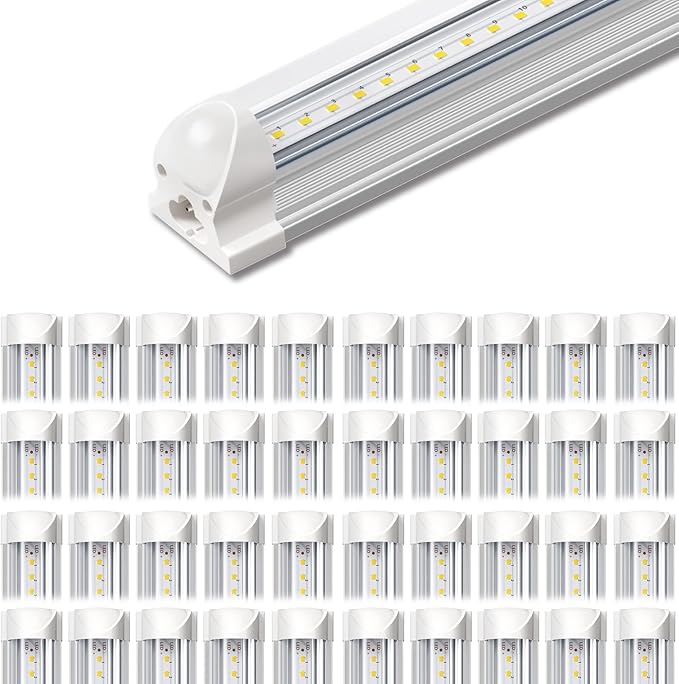 SHINESTAR Led Shop Lights, 40W 5000LM 5000K LED Shop Light Super Bright 75% Energy-Saving Linkable T8 Light Tube Integrated Fixture for Workshop Garage (4FT/40 Pack)
