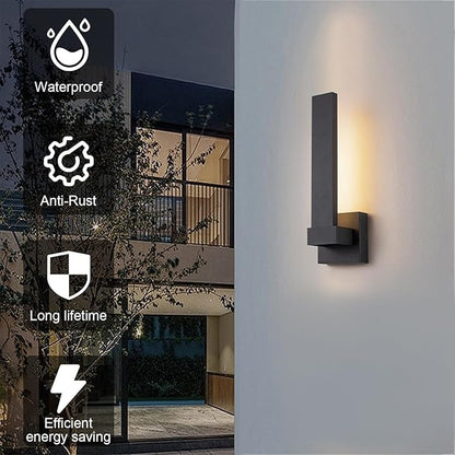 Modern Outdoor Wall Lights 15.5" LED Exterior Lighting Fixtures Patio Wall Lights Fixture Waterproof Outside Wall Sconces for Porch Yard Front Door Garage
