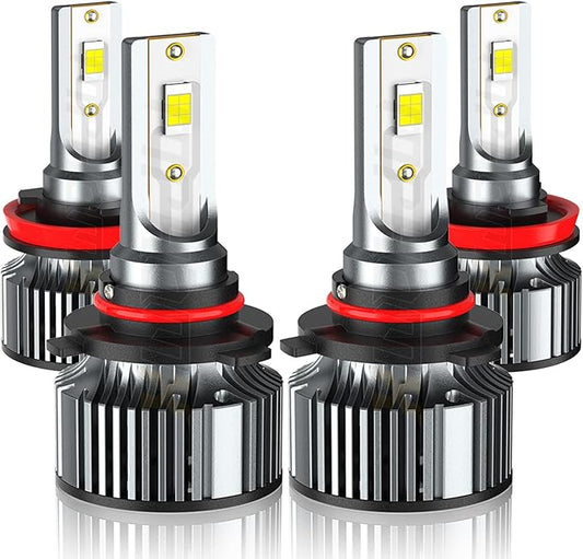 Compatible For Toyota Camry 2007-2018/ Subaru Forester Impreza 2009 2010 2011 2012 2013 2014 2015-2022 High Low Beams Bulbs, 6500K White, 500% Brightness, Plug n Play, for Off-Road Use Only, 4 PCS