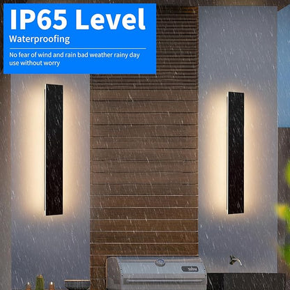 Mikeru 2 Pack Upgraded 31.4" Long LED Wall Sconce, 4.3" Wide IP65 Waterproof Outdoor Wall Lights, 3000K Warm White Exterior Lighting Fixtures for Front Porch, Garage, Basement & Patio