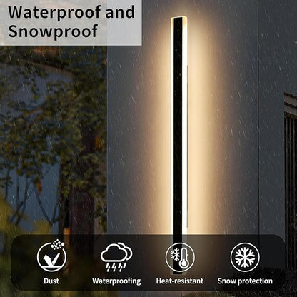 79inch Outdoor Dimmable Wall Sconces, Modern Wall Mounted Lights, 3 Color 3000K/4500K/6000K, IP65 Waterproof Minimalist Long Porch Light Fixture for Patio Garage Fence with Remote Control