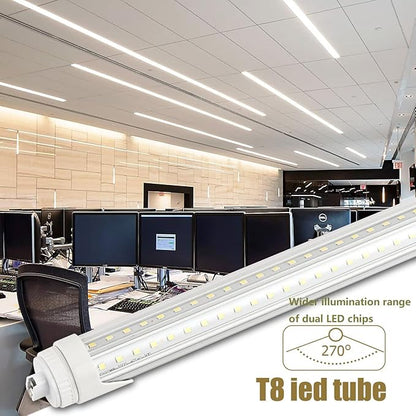 15 Pack 4FT T8 LED Tube Light Bulbs R17D/HO Base 24W 6000K Daylight White with Ultra Bright Dual-Row LEDs for 4 Foot T10 T12 Fluorescent Replacement