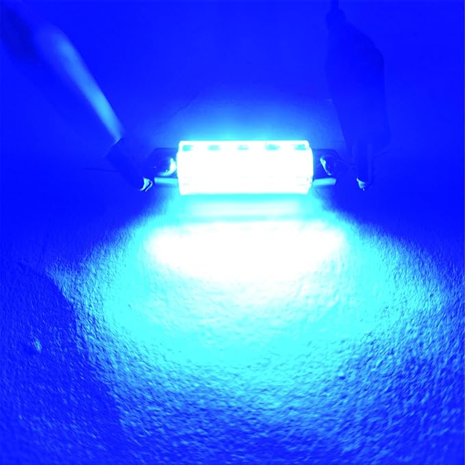 578 Festoon Dome LED Bulb,211-2 Festoon LED Bulb Blue,212-2 LED Bulbs 43mm 44mm DC 24V for Truck Interior Dome Trunk Lights (Pack 12)