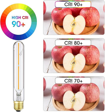 Tubular E26 LED Bulb 4W Equal 40 Watt Warm White 2700K E26 Edison AC120V 400lm Tube T9 T10 LED Light Bulb for Rustic Pendant,Chandeliers,Wall sconces 4Pack