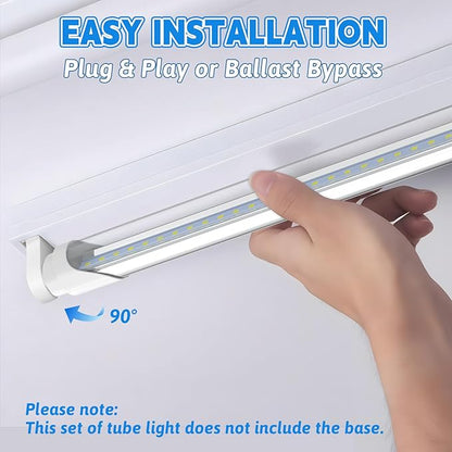 Romwish 24 Inch T8 LED Tube Light, 10W(24W Equiv.), 1120LM, 5000K Daylight, Type A+B Plug & Play or Ballast Bypass, F17T8 Fluorescent Replacement, Double-Ended Power, Under Cabinet Light, 12 Pack
