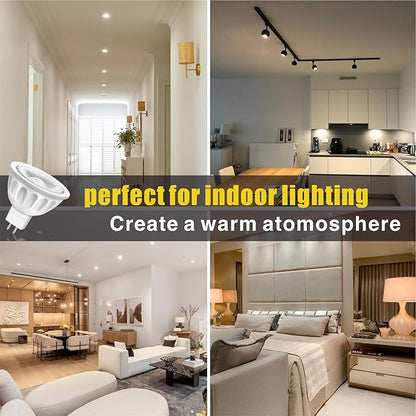MR16 LED Bulbs, 5W(50W Halogen Equivalent) Landscape Light Bulbs, 2700K Warm White, GU5.3 Bi-Pin Base, 40° MR16 LED 12V Spotlight for Landscape Track Lighting, Non-Dimmable, 6 Pack