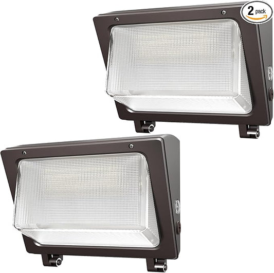 150W LED Wall Pack with Photocell Dusk to Dawn 5000K Waterproof Commercial Outdoor Light Fixture 22500lm 120-277V Equivalent,Energy Save Flood Lights for Building,Yard,Warehouse,Garage-2pack