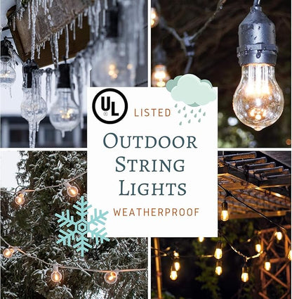Hometown Evolution, Inc. E26 Commercial String Lights with 16 Gauge Wire (S14 LED Plastic, 24 Foot 12 Socket)