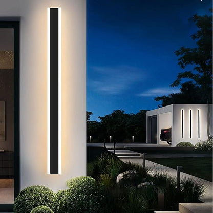 Modern 39inch Outdoor Wall Light, 3000K Black Acrylic Exterior Lighting Fixtures Wall Mount, Ip65 Waterproof Modern Porch Lights Wall Sconce, Led Long Outdoor Lights for House Hard-Wired